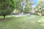 Spacious backyard is fenced in